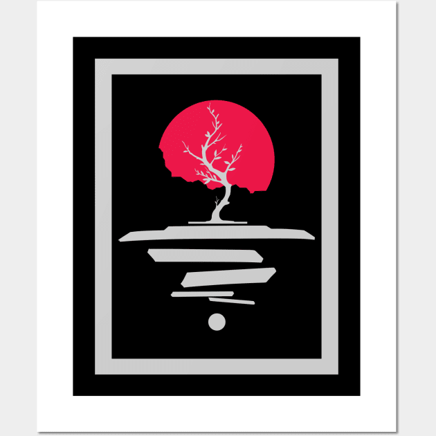 red moon and tree Wall Art by pilipsjanuariusDesign